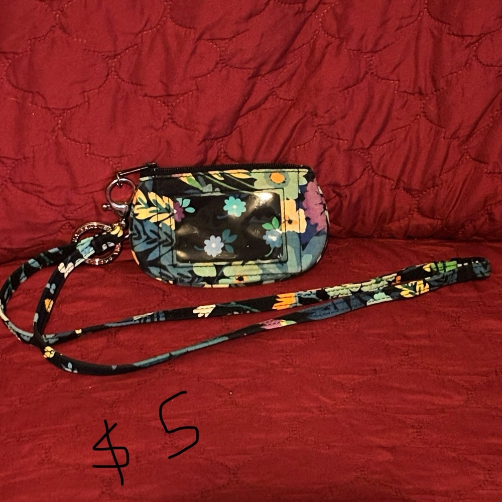 Vera Bradley Blue and Green Clutch with Vibrant Floral Design